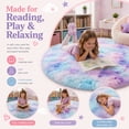 thumbnail image 2 of Sanmadrola Super Soft Shaggy Rugs Fluffy Carpets 2.6X2.6 Feet, Indoor Modern Plush Area Rugs for Living Room Bedroom Kids Room Nursery Home Decor, Upgrade Anti-skid Durable Rectangular Fuzzy Rug, 2 of 6