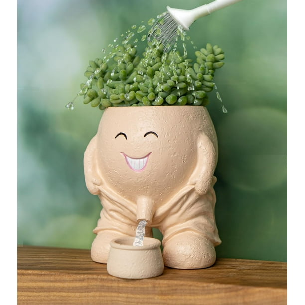 Maceta Creativa y Divertida Niño Travieso con Cara Sonriente