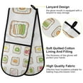 thumbnail image 2 of Yayeee Double Oven Mitt Kitchen Heat Resistant Baking 35" x7" Quilted Glove, Toasts Pattern, 2 of 6