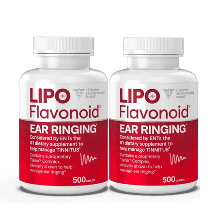 LipoFlavonoid Plus Inner Ear Health Caplets,Tinnitus Relief for Ringing Ears, Supports Circulation in Inner Ear, Promotes Hearing Health, 500 Count(Pack of 2)