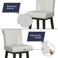 thumbnail image 3 of ZAFLY Bar Stools Set of 4, 360° Swivel Barstools with Backrests, Bar Height Counter Stools, Accent Wooden Bar Stools for Kitchen Island - White, 3 of 5