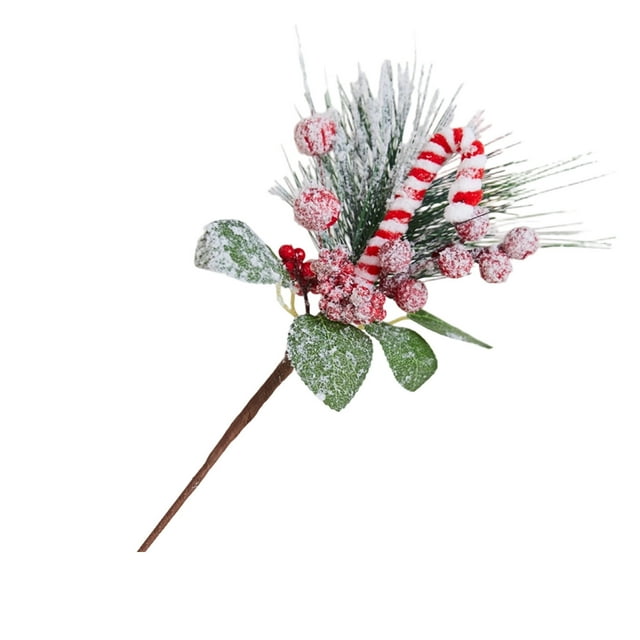 C Christmas Decorations Red Berry Artificial Branches Festive Scene Tabletop Branches Christmas Tree Cuttings For Holiday Home Decor