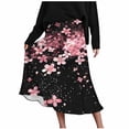 thumbnail image 2 of Gamivast Women's Leopard Print Skirt High Waisted Elastic Waist Flared A Line Flowy Skirt Cute Boho Trendy Casual Beach Office Party Midi Skirt, 2 of 7