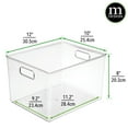 thumbnail image 3 of mDesign Large Plastic Garage Storage Organizer Bin with Handles, 2 Pack, Clear, 3 of 7