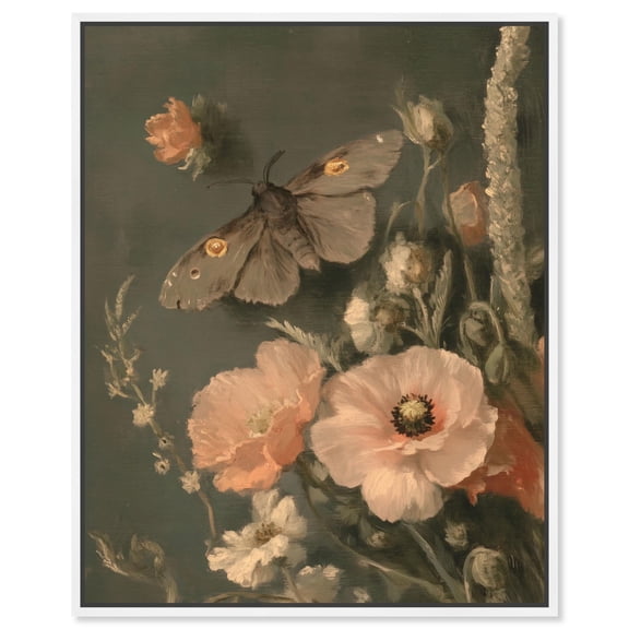 Shadowed Flutter Canvas Vintage Wall Decor by Art Remedy, White Frame, 16 x 20