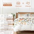 thumbnail image 6 of 3 Piece Orange Green Eucalyptus Leaves Duvet Cover Set Full Size,Microfiber Comforter/Quilt Cover with Corner Ties and 2 Pillowcases,Fall Botanical Watercolor All Season Bedding with Zipper Closure, 6 of 8