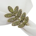 thumbnail image 3 of Saro Lifestyle Beaded Leaf Napkin Ring (Set of 4), 3 of 5
