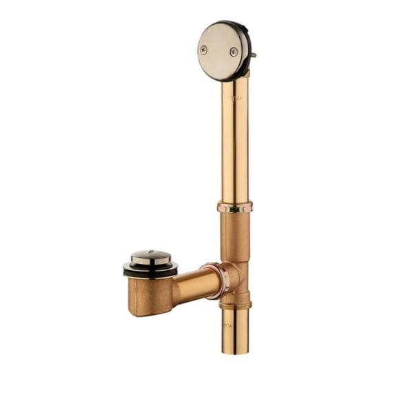 Easy Touch 1-1/2 in. 20-Gauge Brass Pipe Bath Waste and Overflow Drain in Brushed Nickel