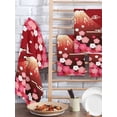 thumbnail image 2 of Red Mountains Kitchen Dish Towels for Drying Dishes Set of 2, Modern Aesthetic Cherry Blossoms Cranes Waffle Weave Microfiber Hand Tea Bathroom Towels Quick Dry & Absorbent Towel 15.7x23.6, 2 of 7