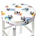 thumbnail image 3 of Lsque Panda And Rainbow Pattern Round Bar chair cushion covers Velvet Fabric Premium Comfort Protects from Scratches and Stains for 14-17 Inch Chair-13 inch, 3 of 7