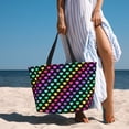 thumbnail image 6 of Balery Rainbow Hearts Beach Travel Bag - Water-Resistant, Large Capacity Lightweight Tote with 7 Pockets for Women and Men - Perfect for Beach, Pool, Gym, and Travel, 6 of 7
