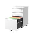 thumbnail image 4 of Metal File Cabinets, 3 Drawer Mobile File Cabinet with Lock,Metal Filing Cabinets for Home Office Organizer Letters/Legal/A4,Fully Assembled,White, White Office File Cabinets,Steel File Cabinets, 4 of 16