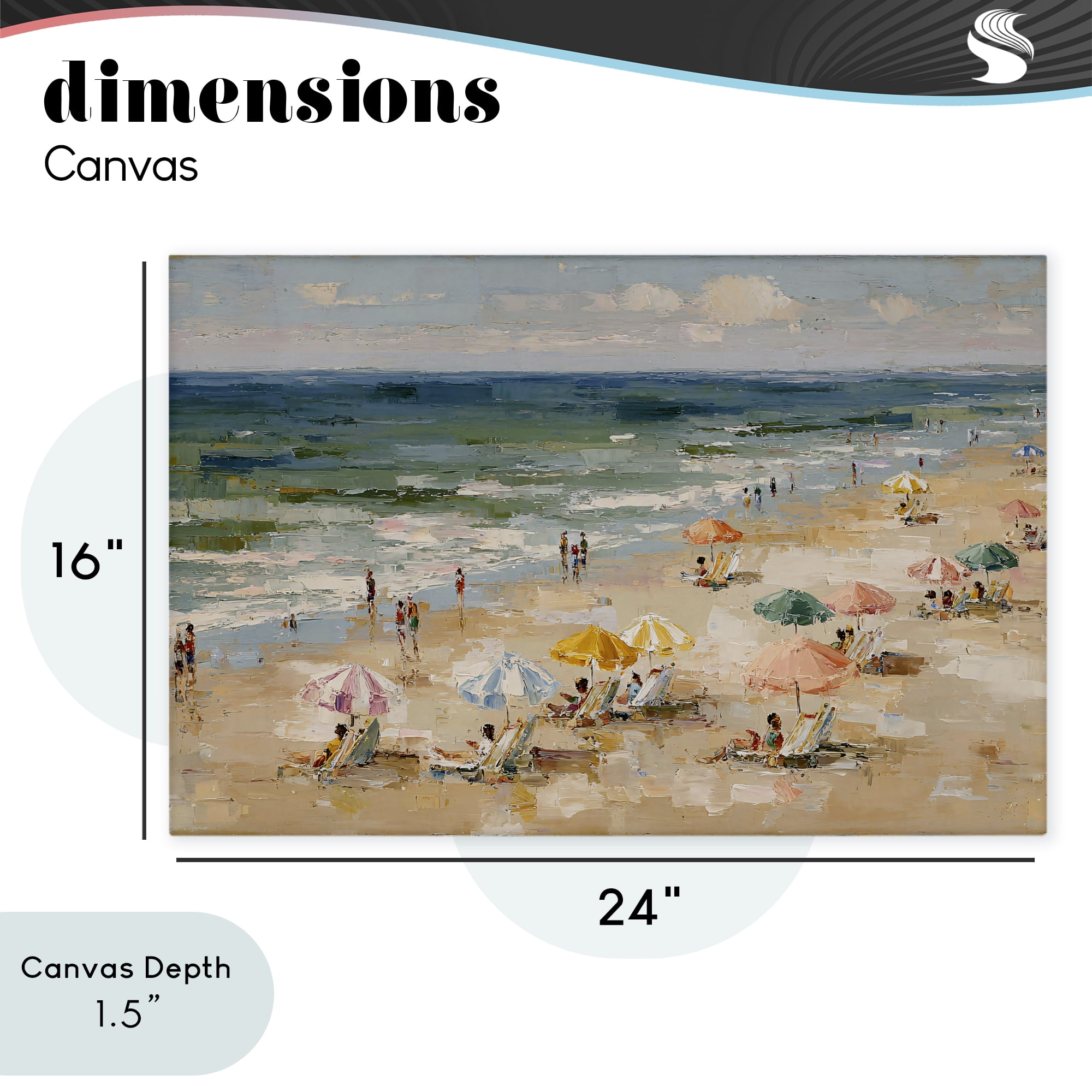 Stupell Industries Impressionist Summer Beach Day Canvas Wall Art, design by Jacky Ngan
