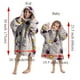 thumbnail image 3 of Manta con capucha de dibujos animados para niños y adultos, albornoz de gran tamaño con bolsillo a cuadros, sudadera de forro polar acogedora para sofá, ropa de abrigo para niños y niñas, Invierno, 3 of 4