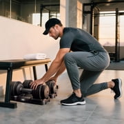 FLYBIRD Adjustable Dumbbell, 55LB/110LB Single Dumbbell for Home Gym Exercise & Fitness, 5-IN-1 Fast Adjustable Weights with Anti-Slip Handle (2 Weight Option)