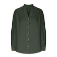 thumbnail image 4 of Penkiiy Womens Button Down Shirt 2024 Casual Long Sleeve Solid Color Shirts Loose Work Tops with Pockets M Army Green, 4 of 6