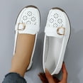 thumbnail image 2 of Rokment Womens Oxfords Slip on Penny Loafers Dress Shoes Breathable Trendy Floral Hollow out Low Heel Orthopedic Walking Flat Casual Non Slip Work Sneakers White Size 9.5, 2 of 8