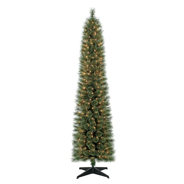 Holiday Time Pre Lit 7 Shelton Artificial Christmas Tree Clear Lights Walmart Com