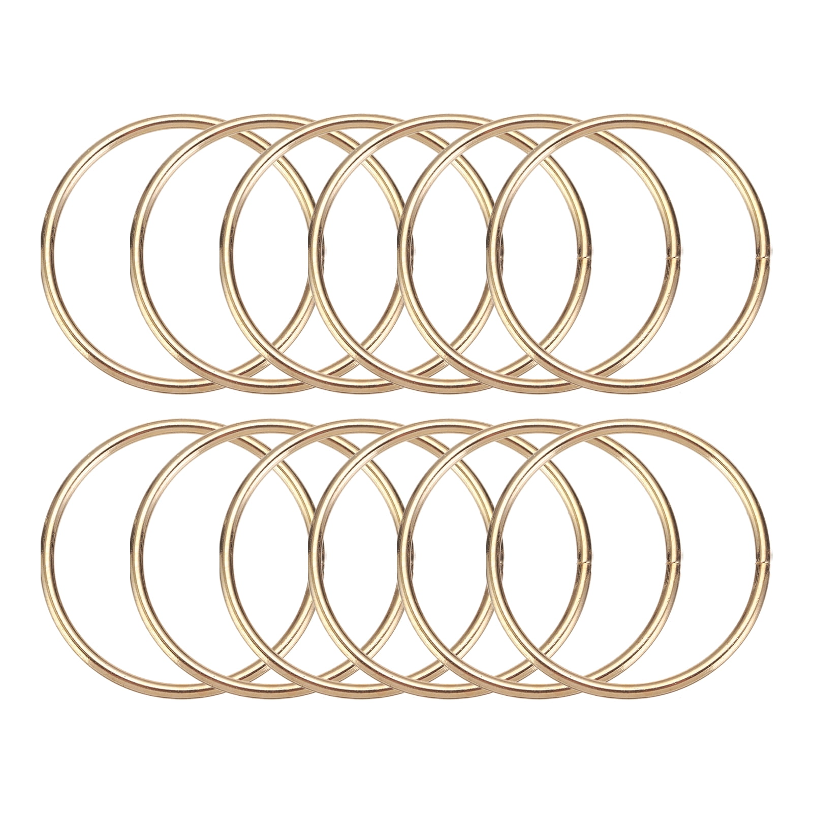 Uxcell 12 Pcs Dream Catcher Rings,Metal Crafts Hoops Floral Hoop 1.4 Inch Macrame Hoops Rings for DIY Crafts Wreath Making Supplies Plant Hangers,Gold