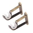 thumbnail image 1 of Abbracc 2X 2Pcs Iron Curtain Rod Pole Holder Wall Mounted Bracket 1#Bronze Single Rod, 1 of 9