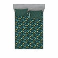thumbnail image 2 of Ambesonne Leaves Fitted Sheet & Pillow Sham Set, Tropical Plants Pattern, Twinxl, Multicolor, 2 of 3