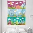 thumbnail image 1 of Circus Tapestry, Conceptual City Banners with Carousels Slides and Swings Ferris Wheel Attraction, Wall Hanging for Bedroom Living Room Dorm Decor, 60W X 80L Inches, Multicolor, by Ambesonne, 1 of 2