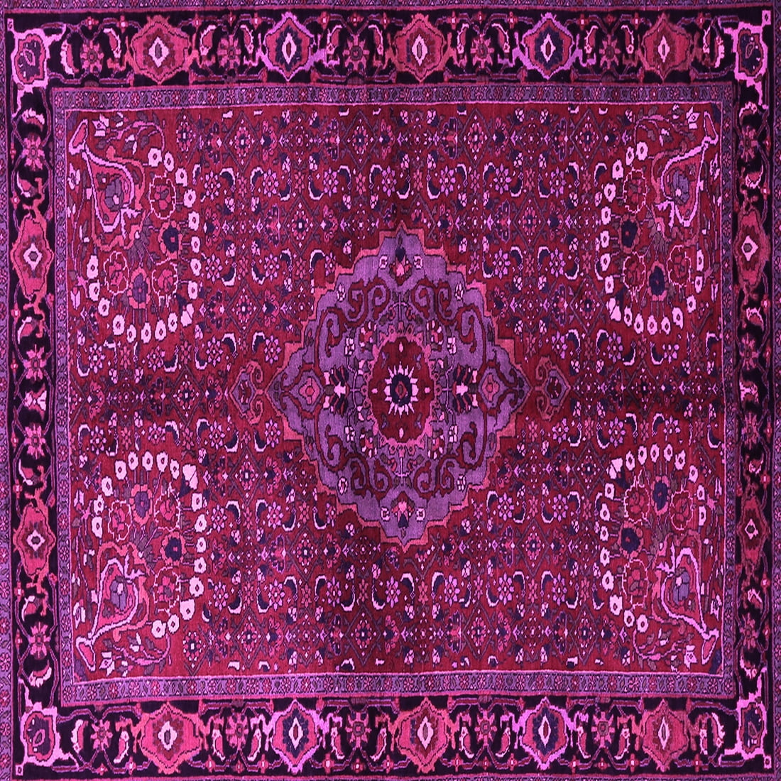 Ahgly Company Indoor Square Persian Pink Traditional Area Rugs, 3
