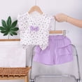 thumbnail image 2 of Rvasteizo Toddler Girl Outfits Floral Top Elastic Waist Shorts 0-4Years, 2 of 5