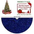 thumbnail image 3 of Falda de árbol de Navidad FUHSY de terciopelo azul real con lentejuelas de 46 pulgadas, 3 of 7
