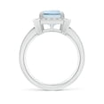 thumbnail image 2 of Angara Natural 3 Ct. Aquamarine with Diamond Halo Ring in 14K White Gold for Women (Ring Size: 11.5), 2 of 9