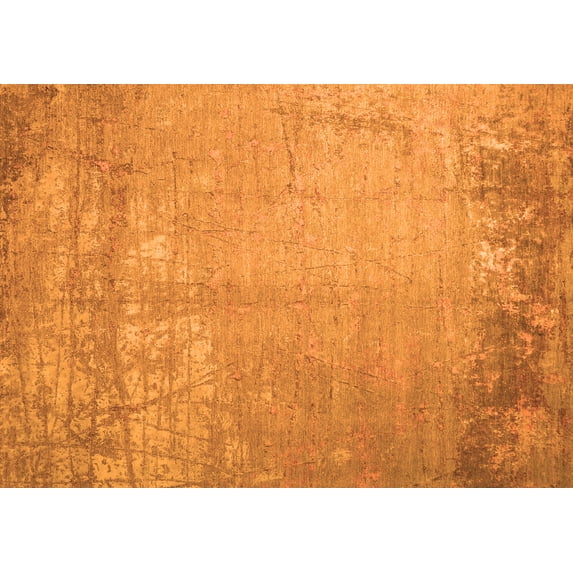 Ahgly Company Indoor Rectangle Abstract Orange Contemporary Area Rugs, 2' x 5'