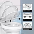 thumbnail image 3 of R&T B1095 Small Round Toilet Seat, Soft Close No-Slam Quick-Release Hinge Plastic Toilet Seat White, 3 of 8