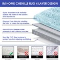 thumbnail image 6 of Striped Spa Blue Bathroom Rug Set 3 Pieces Gray Ultra Soft, Non Slip Absorbent Chenille Bath Mats, 6 of 7