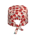 thumbnail image 2 of Kdxio Red Strawberry Pattern Turban Hat for Women Men Comfortable Adjustable Cleaning Working Cap with Sweatband, 2 of 8