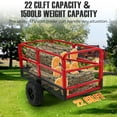 thumbnail image 2 of AOILE Garden Dump Cart 1500 LBS Capacity 22 Cu.ft Heavy Duty Steel ATV Trailer, Pull Behind Yard Wagon with 2 Wheels, for Lawn Mower Tractor UTV, Red+Black, 2 of 10