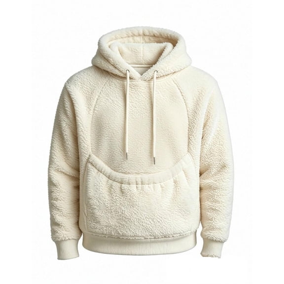 VOUZZA Womens Pet Pouch Hoodie Oversized Kangaroo Pocket Sweatshirt Dog Cat Carrying Long Sleeve Hooded Top Coat