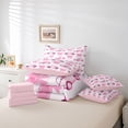 thumbnail image 6 of Feelyou Girl Ribbon Bowknot Bedding Comforter Set 7pcs, Fashion Race Car King Bedding Sets, 6 of 8