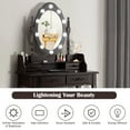 thumbnail image 5 of Gymax Makeup Vanity Dressing Table Set w/10 Dimmable Bulbs Cushioned Stool Brown, 5 of 10