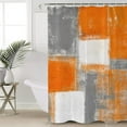 thumbnail image 4 of Burnt Orange Grey Geometric Shower Curtain Lightweight Shower Curtains with 12 Hooks Burnt Orange and Grey Modern Art Artwork Waterproof Bathroom Bath Curtain for Bathtub,Bathroom Decor 36 x 72 Inch, 4 of 6