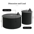 thumbnail image 4 of Wirrytor Round Coffee Table Sets 2 Pieces, Wood Fluted Coffee Table with Storage, for Living Room Bedroom, Apartment(Black), 4 of 8