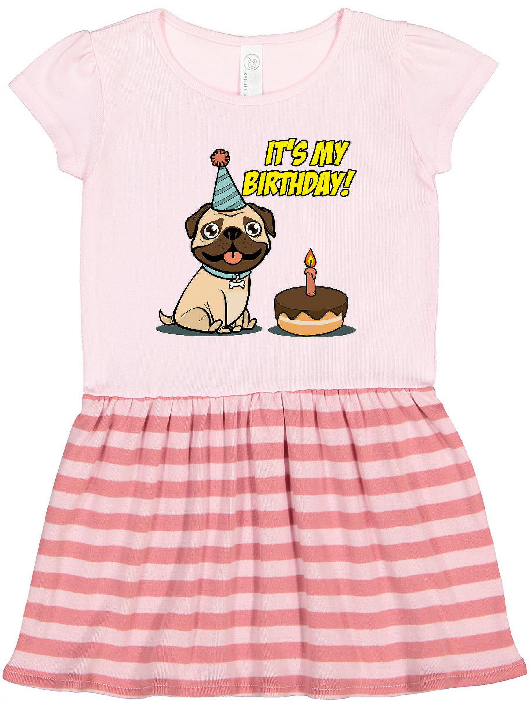 Inktastic It's My Birthday Pug Gift Toddler Girl Dress 