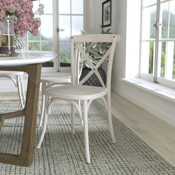 BizChair 2-pack White Resin X-Back Chair