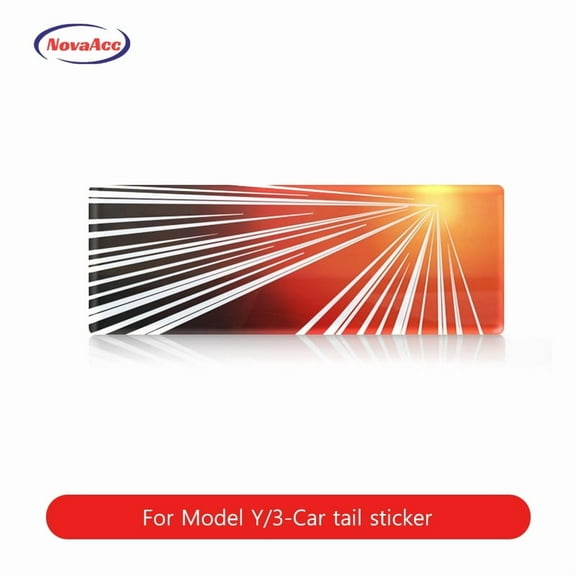 NovaAcc Car Tail Sticker For Tesla Model Y Model 3 Time Tunnel Tail Mark Personalized Fun Stickers 3D Effect Rear Decor Decal Vehicle Body Decoration Emblem