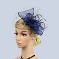 thumbnail image 4 of IDALL Fascinators Hats Tea Party Hats Women's Headwear Retro Party Party Dinner Headwear Flower Hat Bride Headwear European And American Headwear Flower Party Hats Fascinator Headband Navy One Size, 4 of 4