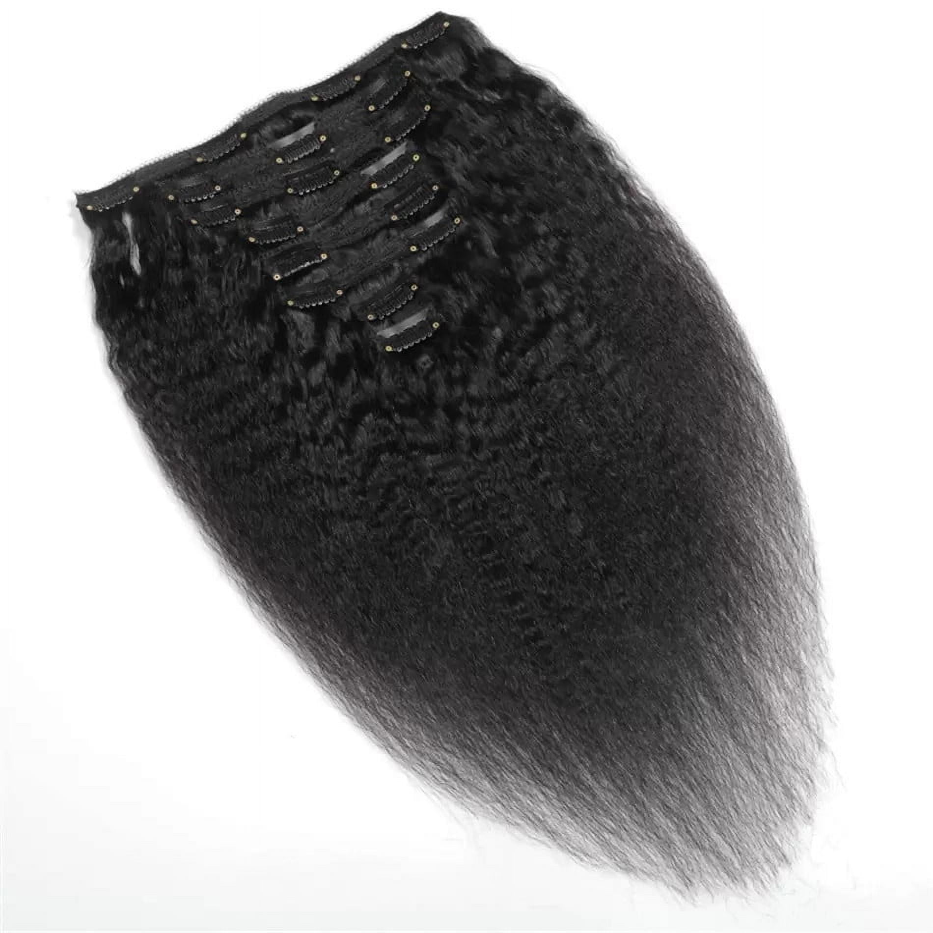 Afro Kinky Straight Hair Clip In Human Hair Extensions 8 Pcs/Set Clip On Hair Extension Brazilian Remy Hair Pieces Clip Ins Extensions 14-26 Inches