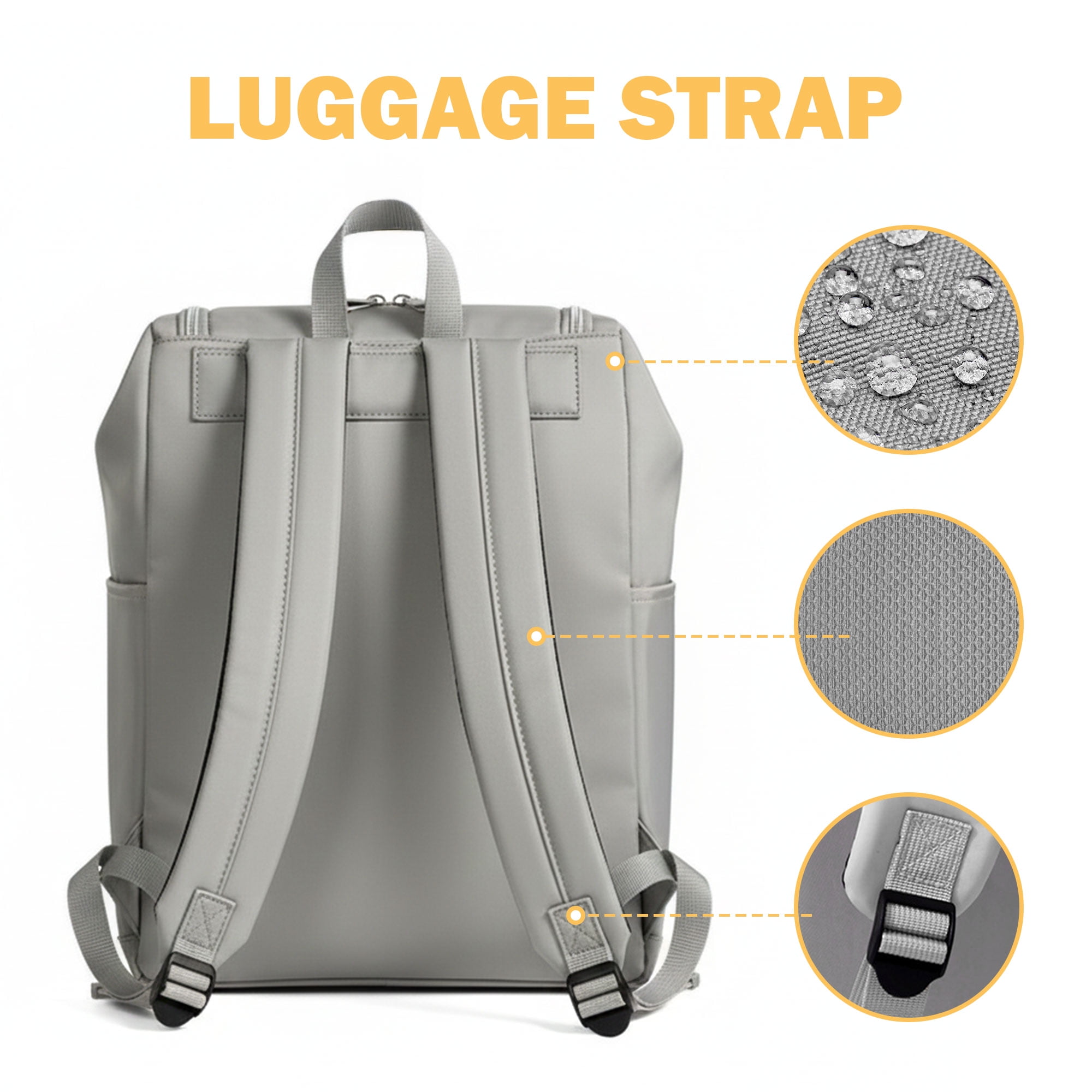 DEFAHN Diaper Backpack, 2 Thermal Pockets + Side Holders, 20L Simple Open Design,0.9lb Baby Bag for Travel & Daily Use（Gray)