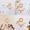 thumbnail image 3 of GOOHOCHY Reloj de pared de PVC con diseño de león de dibujos animados, adorable y colgante (patrón de león)., 3 of 8