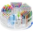 thumbnail image 2 of Tekola Rotating Desk Organizer, 360° Acrylic Pen Organizer for Desk with 7 Removable Compartments, Extra-Large Pen Holder for Office Supplies, Markers, and Art Supplies, Clear Pencil Holder, 2 of 6