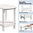 thumbnail image 5 of Nalone End Table Adirondack Small Side Table 16.5" Outdoor HDPE Plastic Small End Table for Home Living Room Bedroom Patio Farmhouse (White), 5 of 8