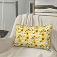 thumbnail image 5 of Sikiie Striped Sunflower Daisy Print Plush Pillow Cover, Wrinkle-proof and Stain-resistant Pillow Protector without Pillow Core, Home Decoration-16"x24", 5 of 6